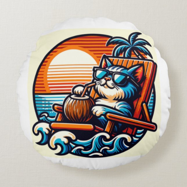 Upgrade your space with this cozy, cat Pillow  (Front)