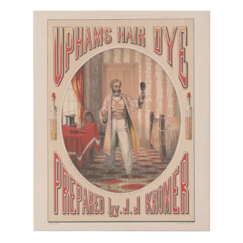 Uphams Hair Dye Circa 1864 Faux Canvas Print