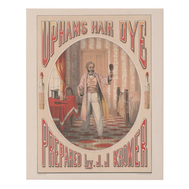 Uphams Hair Dye, Circa 1864 Faux Canvas Print (Front)
