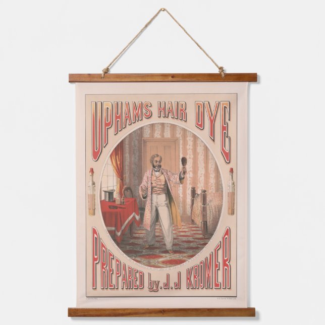 Uphams Hair Dye, Circa 1864 Hanging Tapestry (Front)