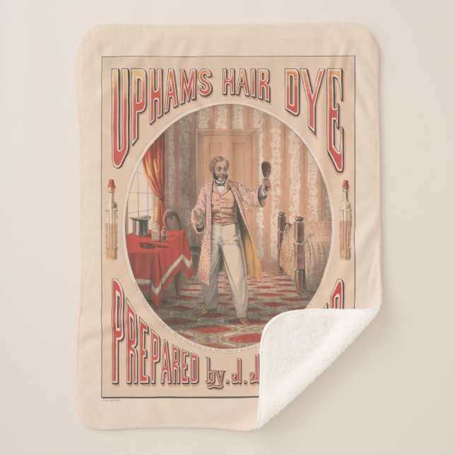 Uphams Hair Dye, Circa 1864 Sherpa Blanket (Front)