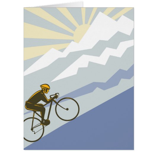 Uphill Cyclist Illustration Cards (Front)