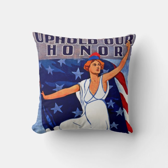 Uphold Our Honor Throw Pillow (Front)