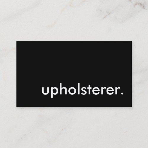 upholsterer business card