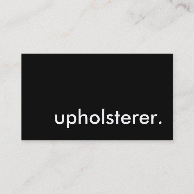 upholsterer. business card (Front)