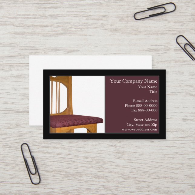 Upholsterer Business Card (Front/Back In Situ)