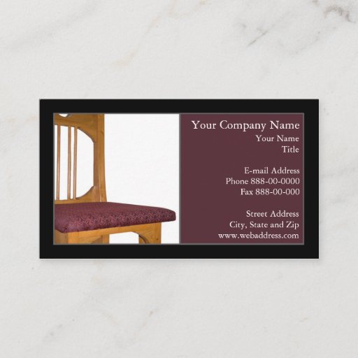 Customizable Upholsterer Business Card