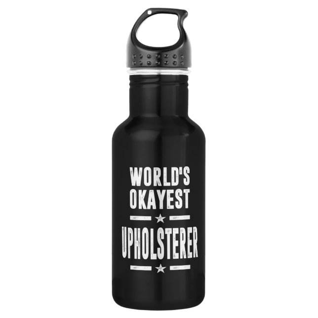 Upholsterer Job Title Gift Stainless Steel Water Bottle (Front)
