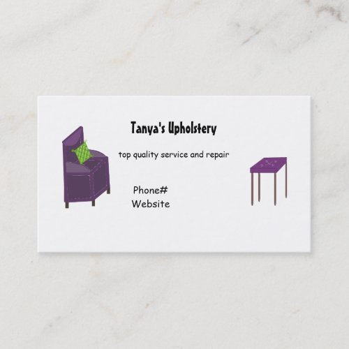 Upholstery and Design Business Card