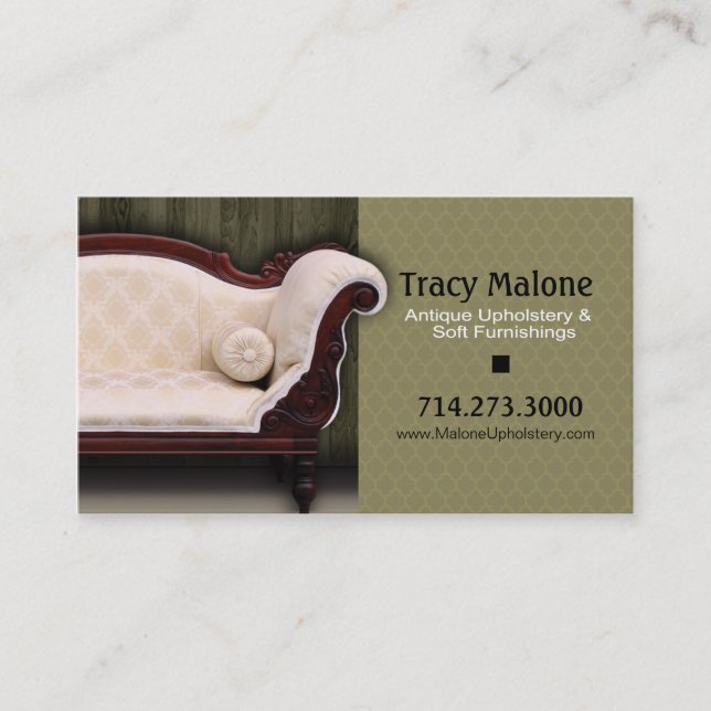 Upholstery Expert, Furniture Designer Business Card (Front)