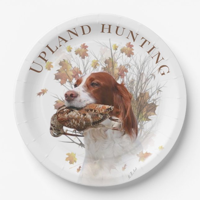 Upland Game Bird Hunting Paper Plates (Front)