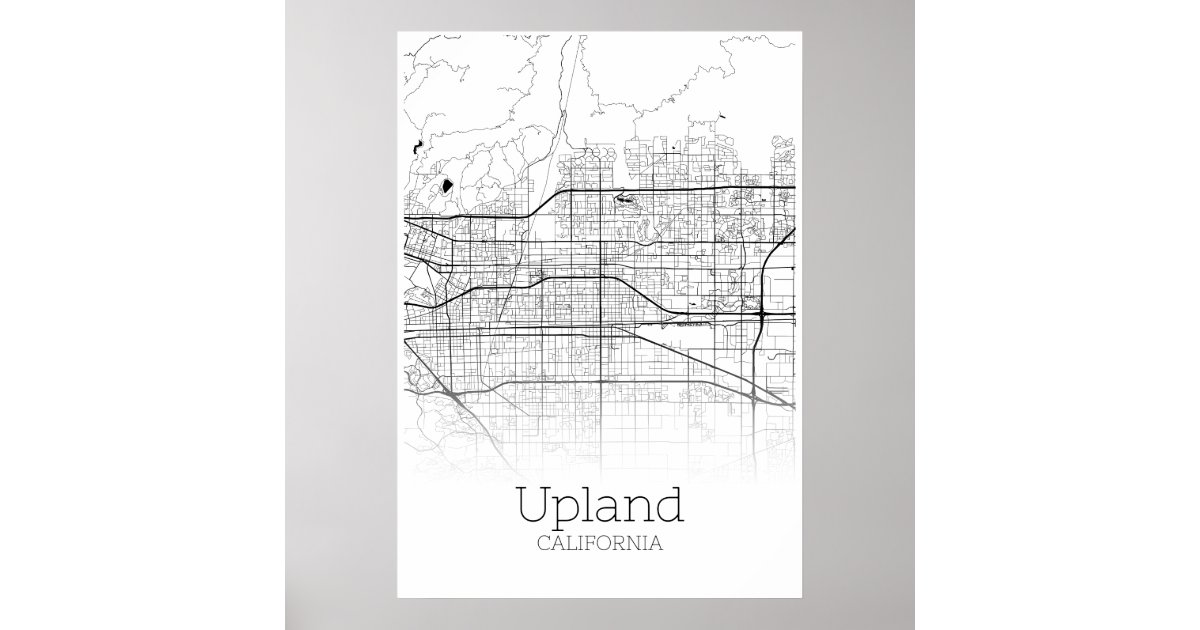 Upland Map California City Map Poster Zazzle