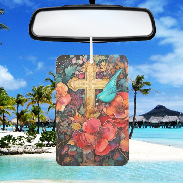 Uplift Space with Faith: Graceful Christian Cross Air Freshener (Creator Uploaded)
