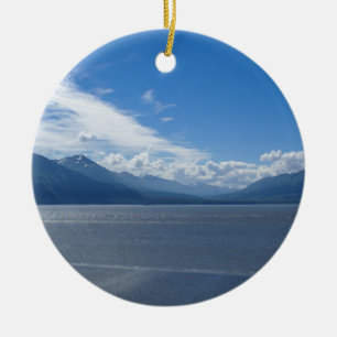 Uplifting Alaska Mountains Ceramic Ornament