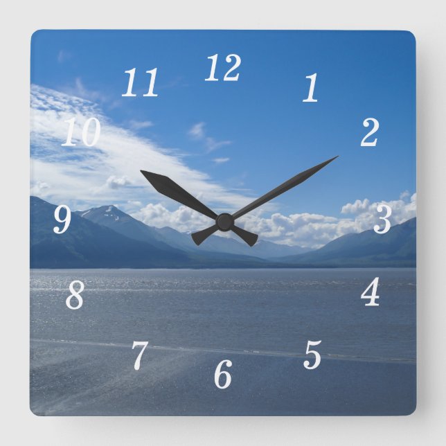 Uplifting Alaska Mountains Wall Clock (Front)