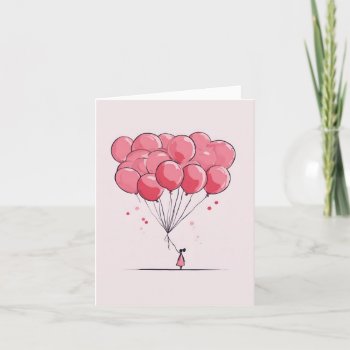 Uplifting Balloons Cute Valentines Day Card by YellowSnail at Zazzle
