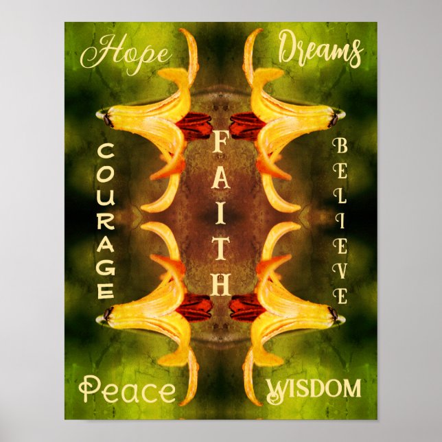 Uplifting Canada Lily Abstract Inspirational Words Poster (Front)