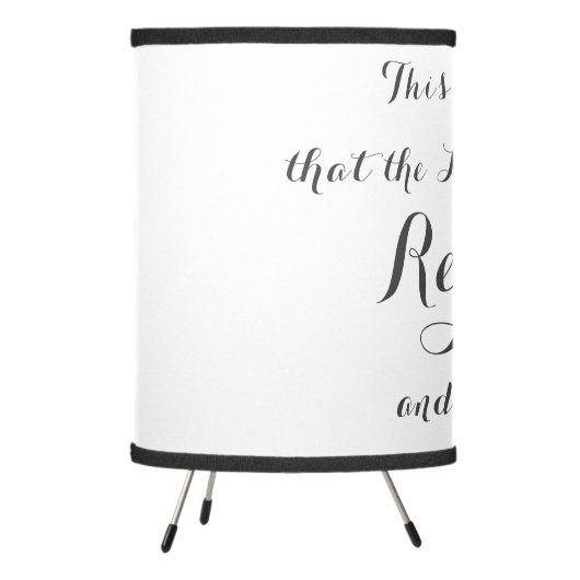 Uplifting Christian Quote Tripod Lamp (Left)