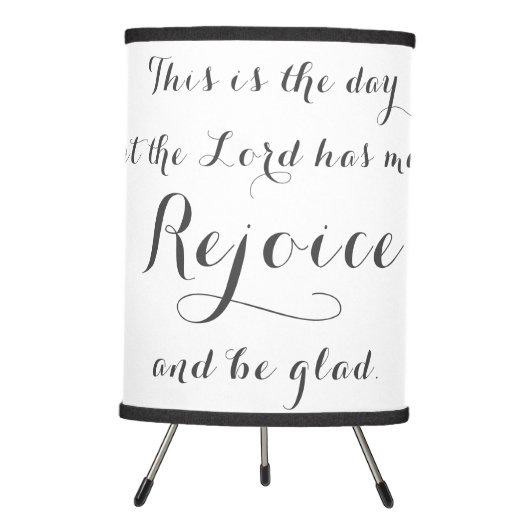 Uplifting Christian Quote Tripod Lamp (Front)