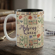 Uplifting Cream Floral Watercolor Mahjong Queen