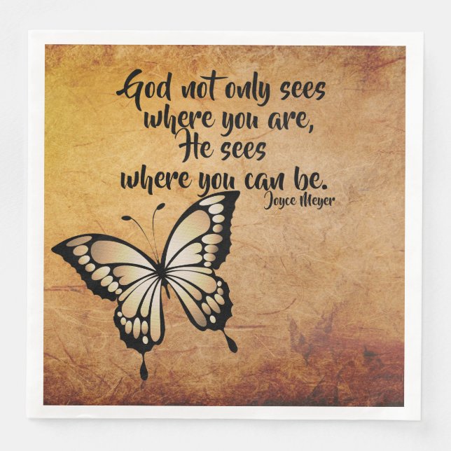 Uplifting Dinner Napkin God Sees Where You Can Be (Front)