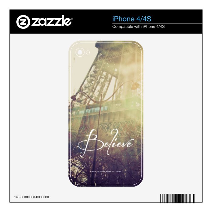 Uplifting Eiffel Tower iPhone 4/4S Skin Skin For The iPhone 4S