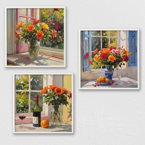 Uplifting Fine Art Flower Still Life Windows  Peel And Stick Photo Tile