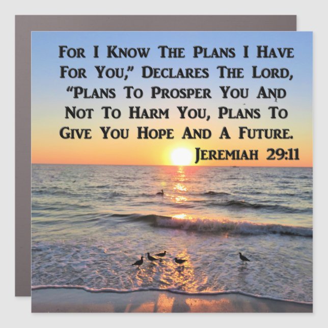 UPLIFTING JEREMIAH 29:11 SUNRISE CAR MAGNET (Front)