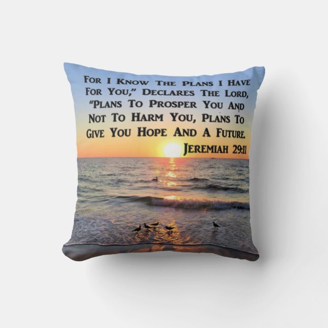 UPLIFTING JEREMIAH 29:11 SUNRISE THROW PILLOW (Front)