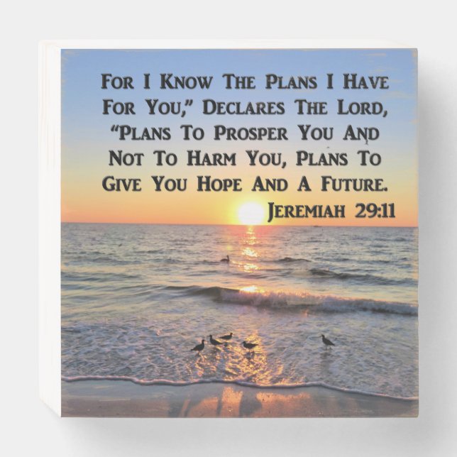 UPLIFTING JEREMIAH 29:11 SUNRISE WOODEN BOX SIGN (Front Horizontal)