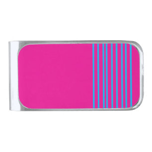 Uplifting Pink Pallette Silver Finish Money Clip