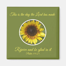 Uplifting Psalm 118:24 Scripture Sunflower