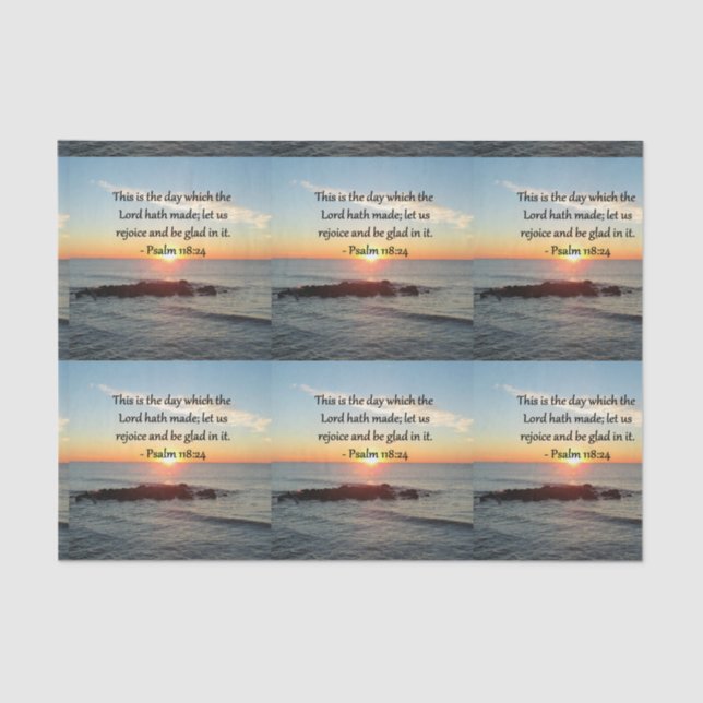 UPLIFTING PSALM 118:24 SUNRISE PHOTO DESIGN TISSUE PAPER (Front)