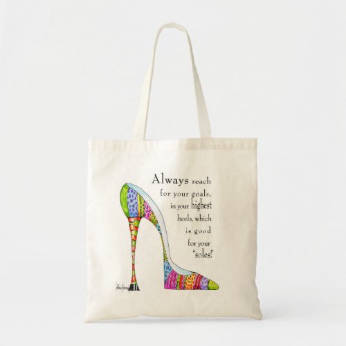 Uplifting shoe humor bag _ with high heel art