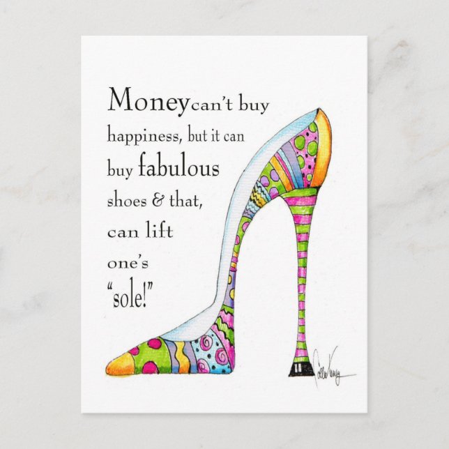 Uplifting Shoe Humor Postcard suitable for framing (Front)