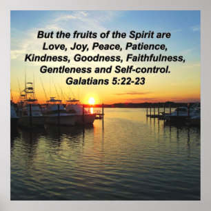 UPLIFTING SUNSET FRUITS OF THE SPIRIT DESIGN POSTER
