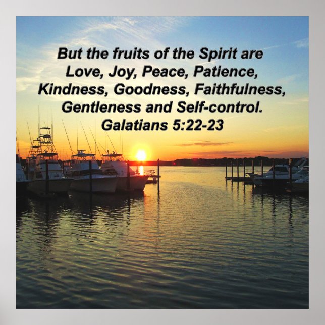 UPLIFTING SUNSET FRUITS OF THE SPIRIT DESIGN POSTER (Front)