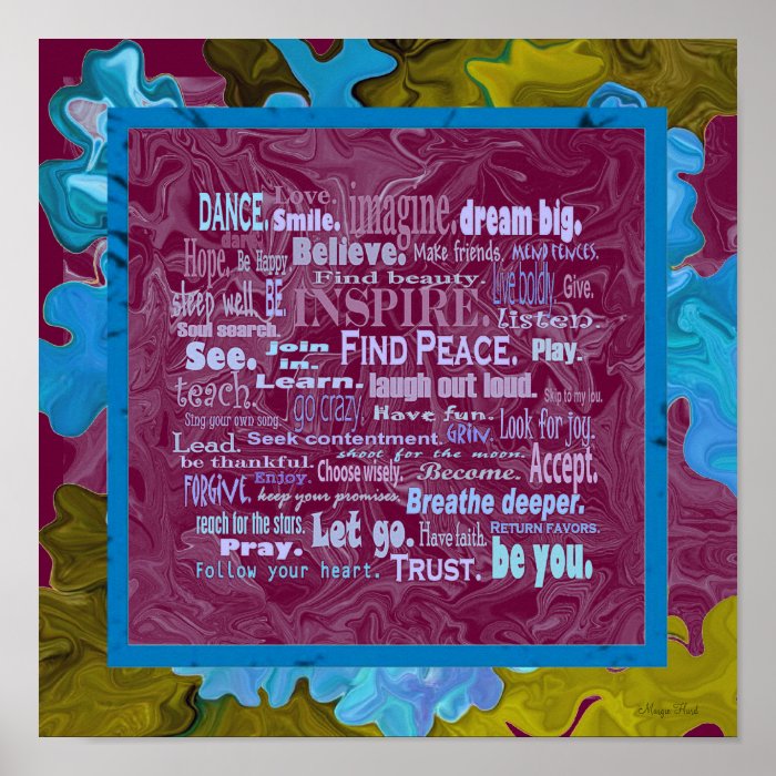 uplifting words art poster