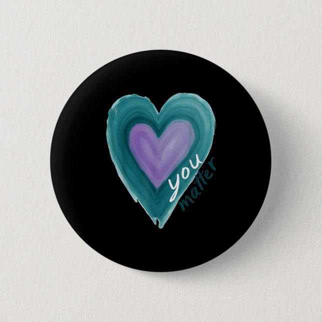 Uplifting you  Suicide Prevention Heart Design  Button (Front)