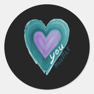 Uplifting you Suicide Prevention Heart Design Classic Round Sticker