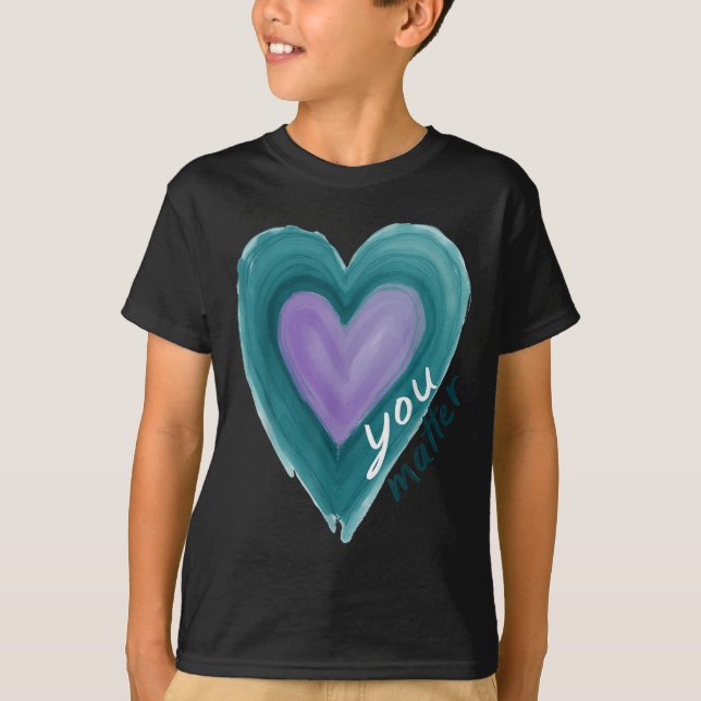 Uplifting you  Suicide Prevention Heart Design  T-Shirt (Front)