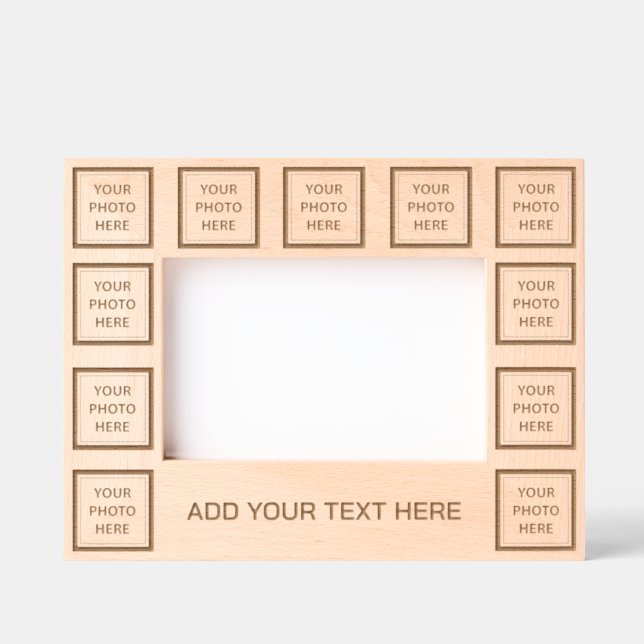 Upload 11 Photos & Add Text – Customize Picture Engraved Frames (Front)