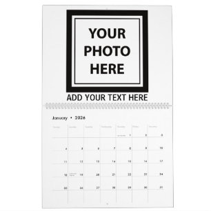 Upload 14 Photos & Add Text – Customize Picture Calendar