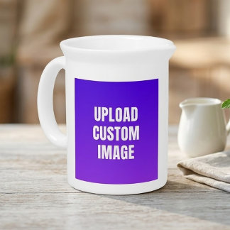 Upload 2 Custom Image - Add Your Own To Print On A Beverage Pitcher