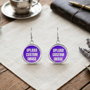 Upload 2 Custom Image - Add Your Own To Print On A Earrings