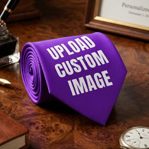Upload 2 Custom Image - Add Your Own To Print On A Neck Tie