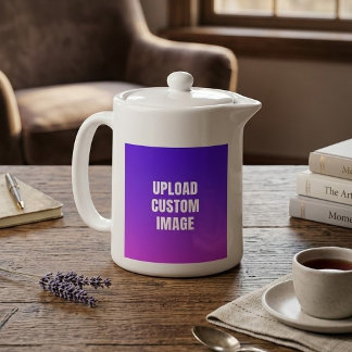 Upload 2 Custom Image - Add Your Own To Print On A Teapot