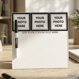 Upload 3 Photos & Add Text – Customize Picture Dry Erase Board