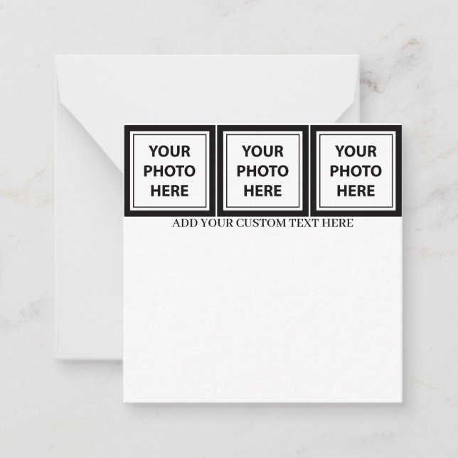 Upload 3 Photos & Add Text – Customize Picture Note Card (Front)