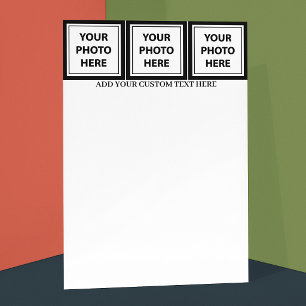 Upload 3 Photos & Add Text – Customize Picture Stationery